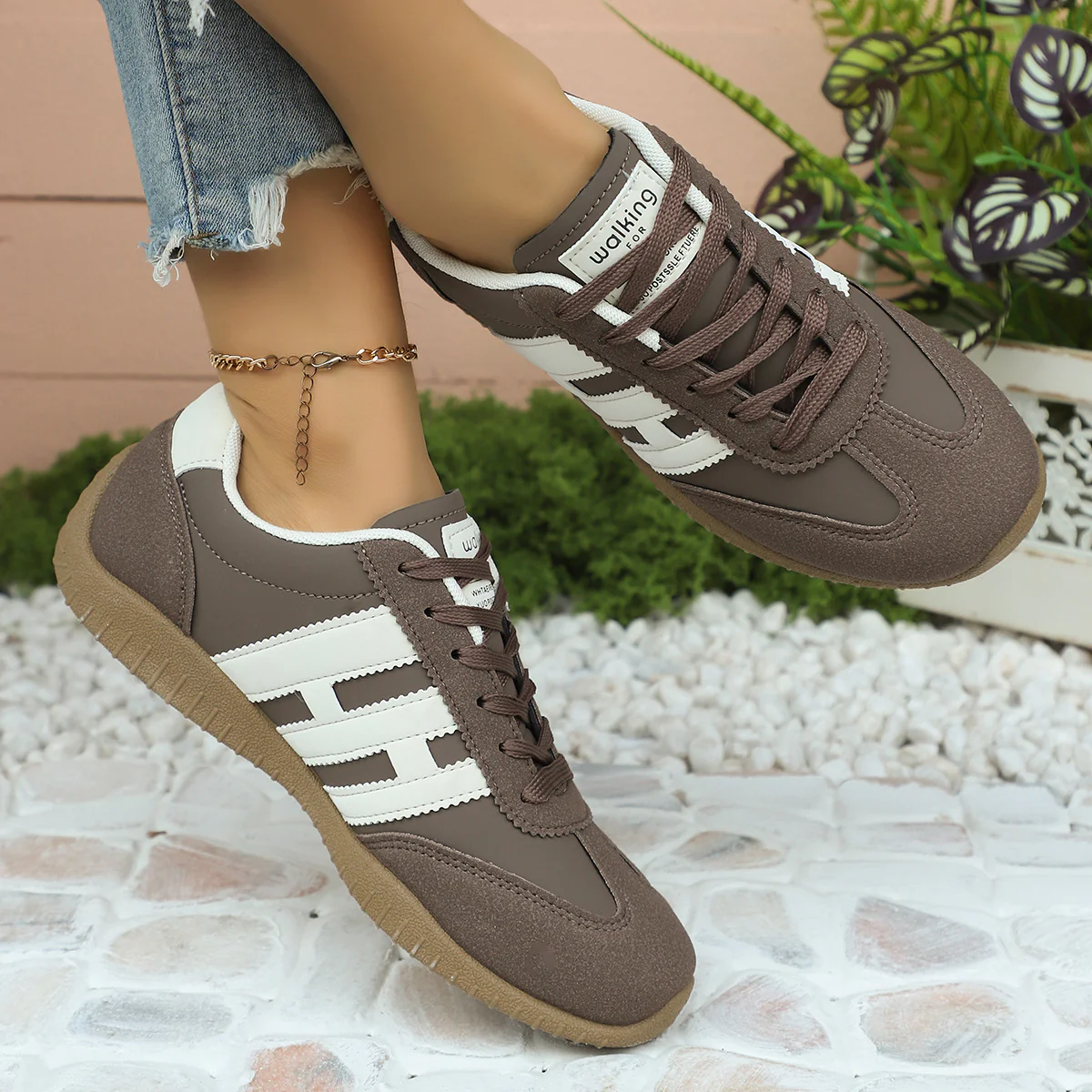 Damen Sneakers mit strukturiertem Obermaterial und bequemer Dämpfung Heidi Mode