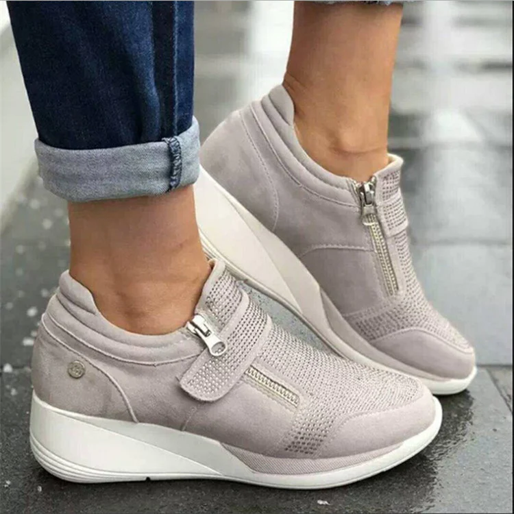 Damen sportliche High-Top Sneaker mit modischem Reißverschluss Heidi Mode