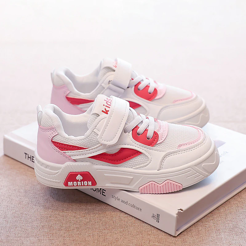 Damen Sportliche Kindersneaker mit praktischen Klettverschluss und atmungsaktiver Mesh-Oberfläche Heidi Mode