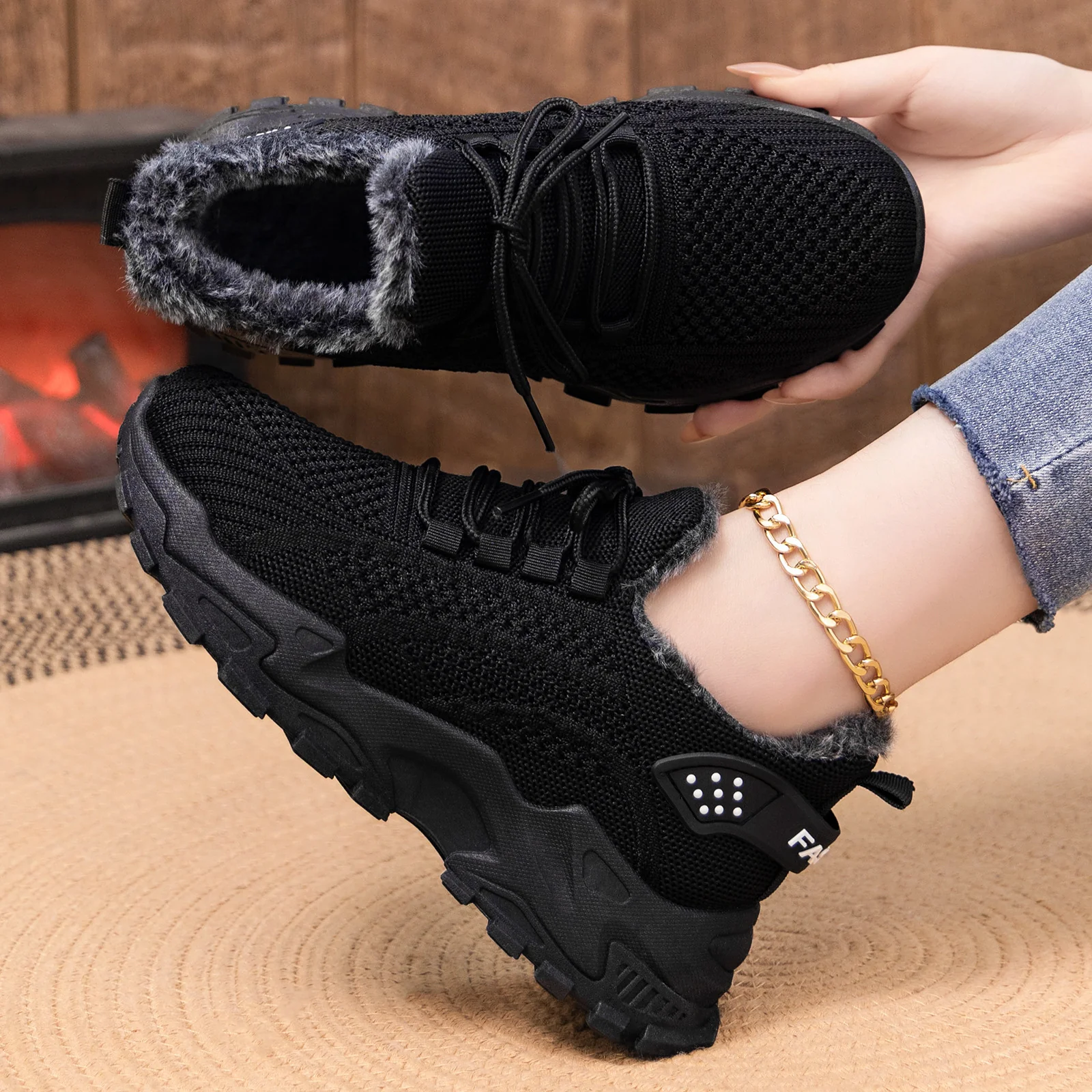 Damen Sportliche Komfort Sneaker mit kuscheligem Innenfutter Heidi Mode - Image 6