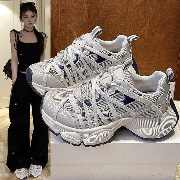 Damen Sportliche Lauf-Sneaker mit atmungsaktiver Mesh-Oberfläche und dämpfender Sohle Heidi Mode