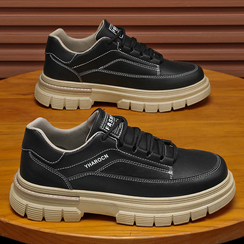 Damen Sportliche Ledersneaker mit dämpfendem Profil und rutschfester Sohle Heidi Mode
