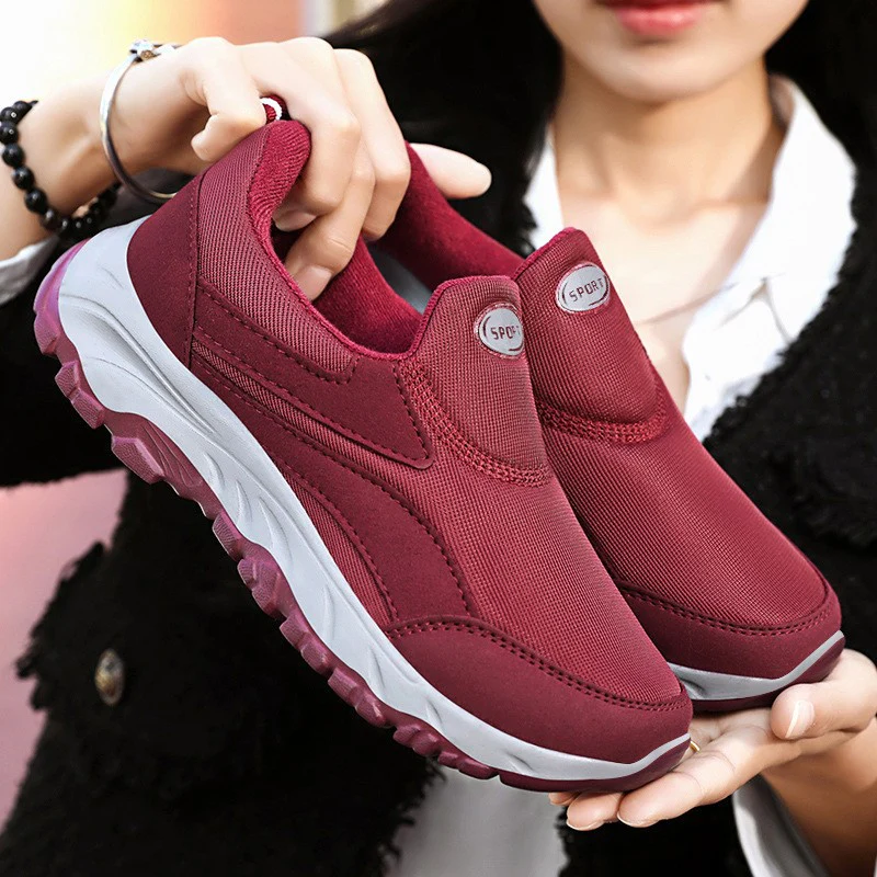 Damen Sportliche Slip-On Sneakers mit dämpfender Laufsohle Heidi Mode