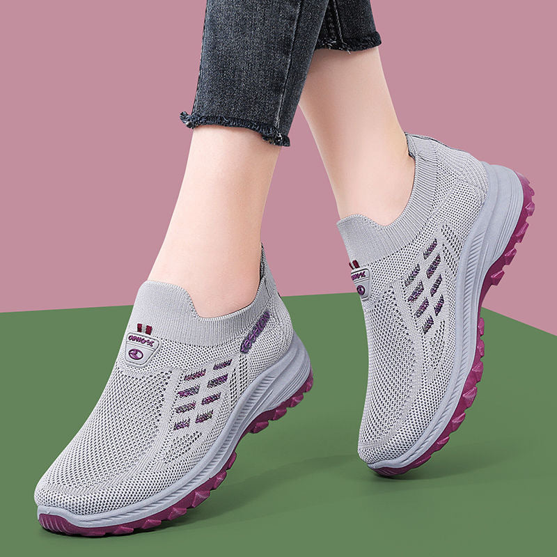 Damen Sportliche Sneaker mit elastischem Mesh-Obermaterial und dämpfender Sohle Heidi Mode
