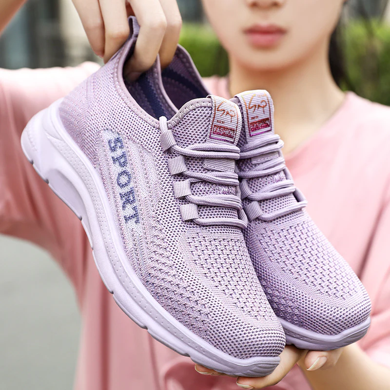Damen Sportliche Sneaker mit elastischem Obermaterial und dämpfender Sohle Heidi Mode