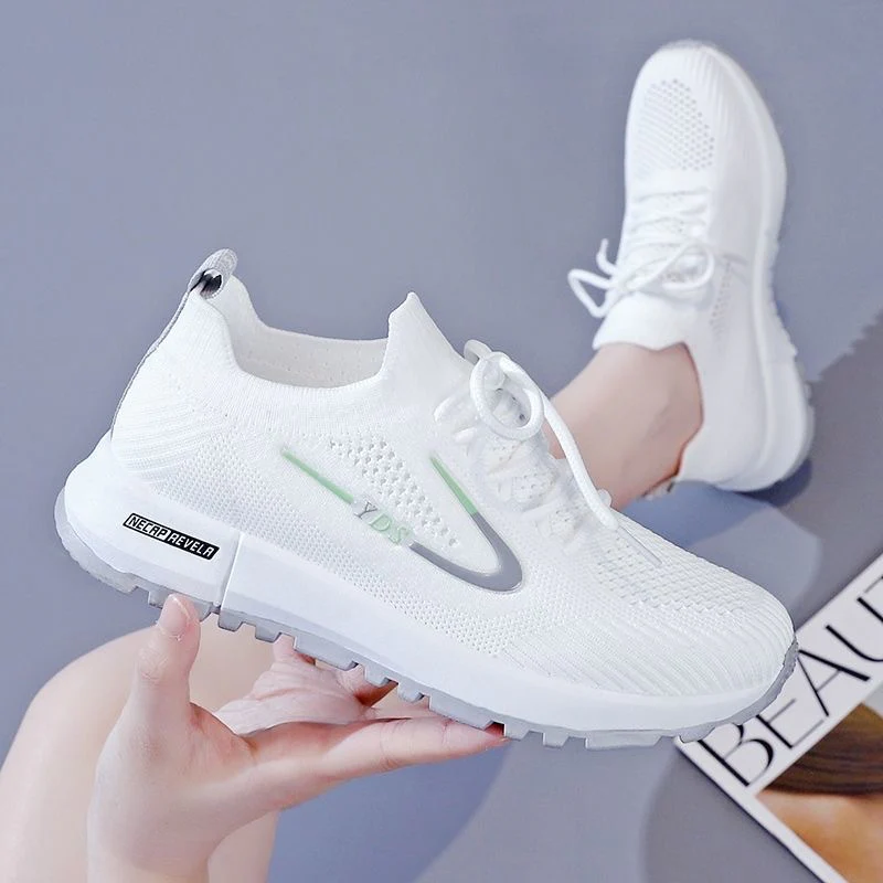 Damen Sportliche Sneaker mit innovativem Strickdesign und rutschfester Sohle Heidi Mode
