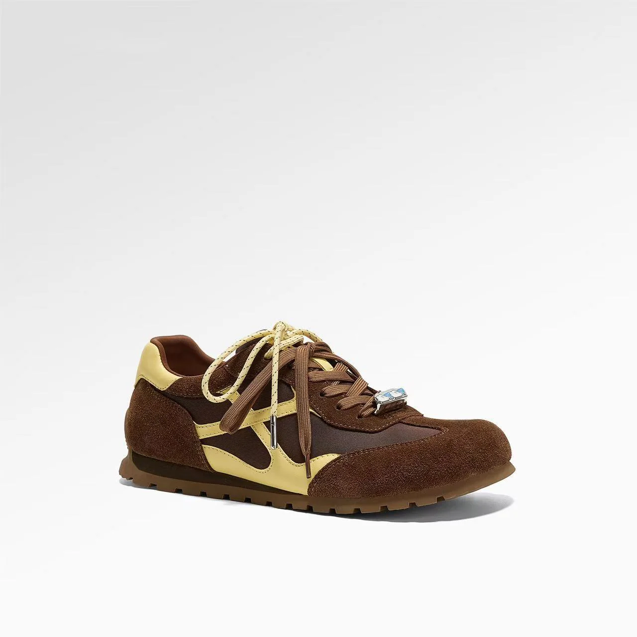 Damen Sportliche Sneakers mit atmungsaktivem Mesh und metallic Glanz Heidi Mode