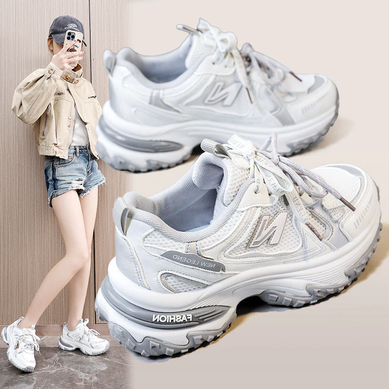 Damen Sportliche Sneakers mit atmungsaktiver Mesh-Oberfläche und dämpfender Laufsohle Heidi Mode 1771555686