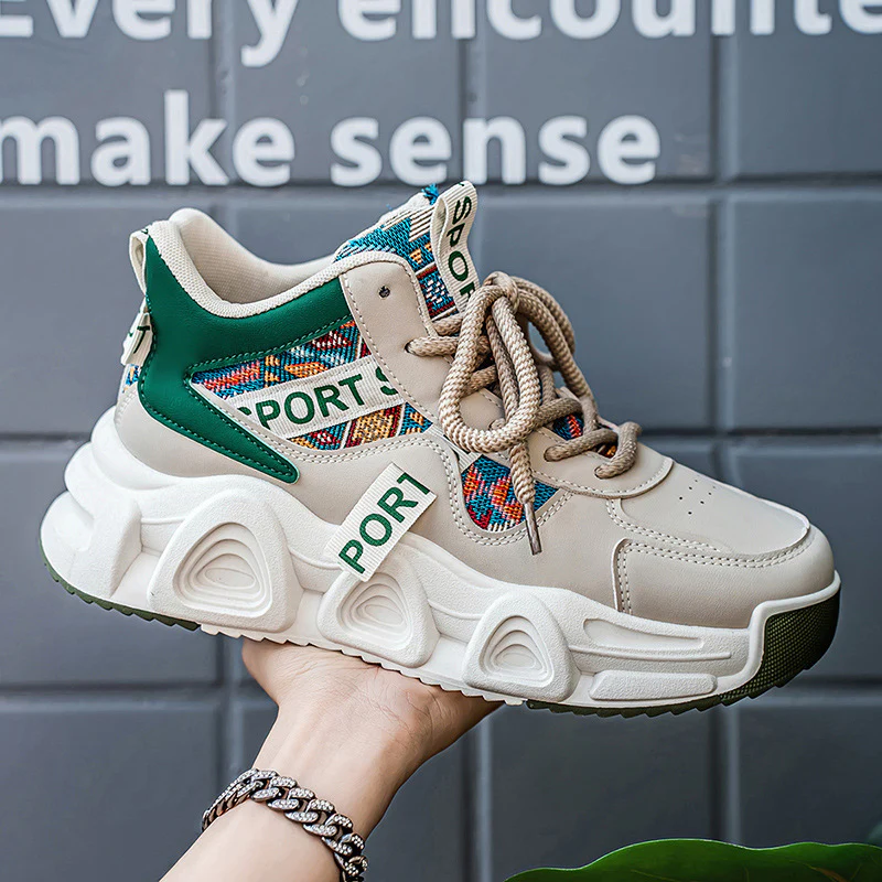 Damen Sportliche Sneakers mit buntem Mesh-Einsatz und dämpfender Sohle Heidi Mode - Image 4