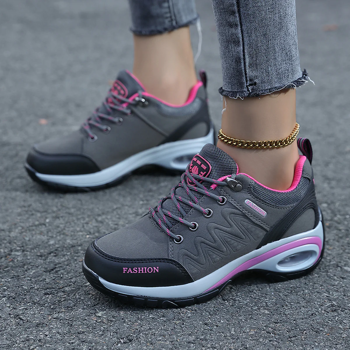 Damen Sportliche Sneakers mit dämpfender Luftpolsterung und flexibler Sohle Heidi Mode - Image 8