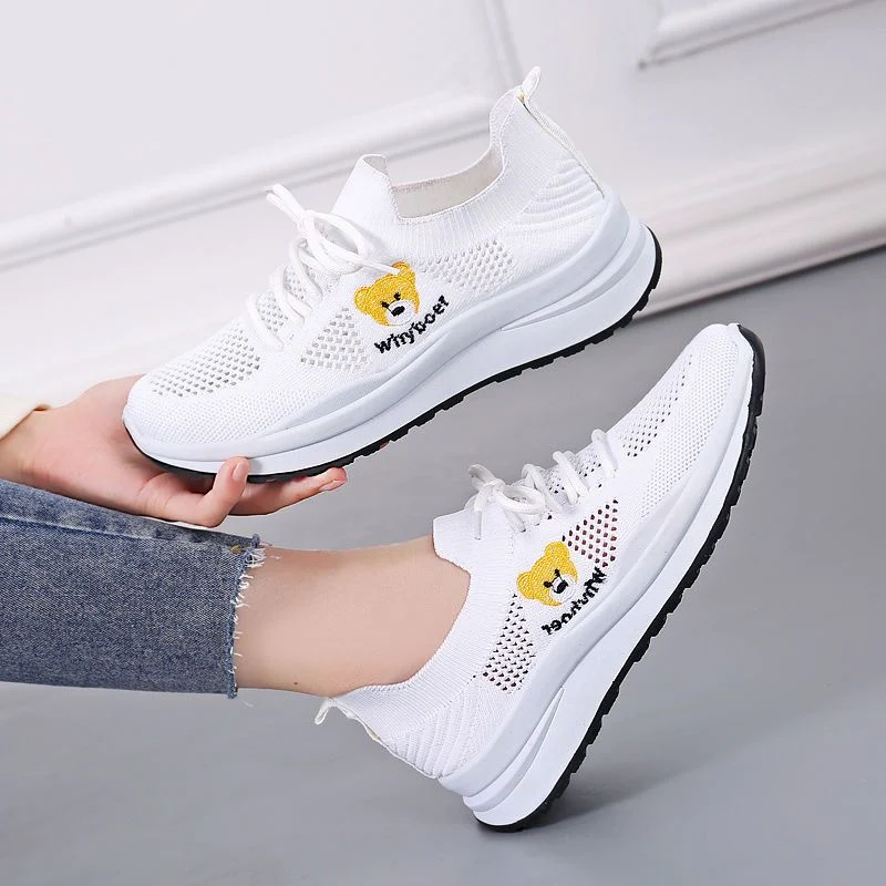 Damen Sportliche Sneakers mit hochwertigem Strick-Obermaterial und elastischem Schnürsystem Heidi Mode - Image 3