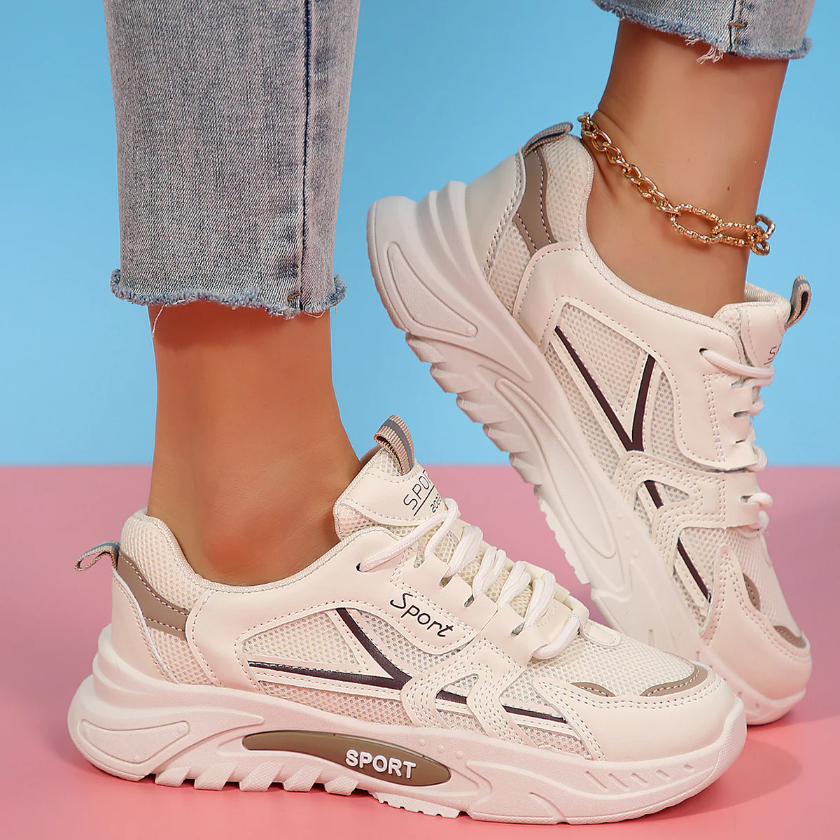 Damen Sportliche Sneakers mit innovativem Dämpfungssystem Heidi Mode