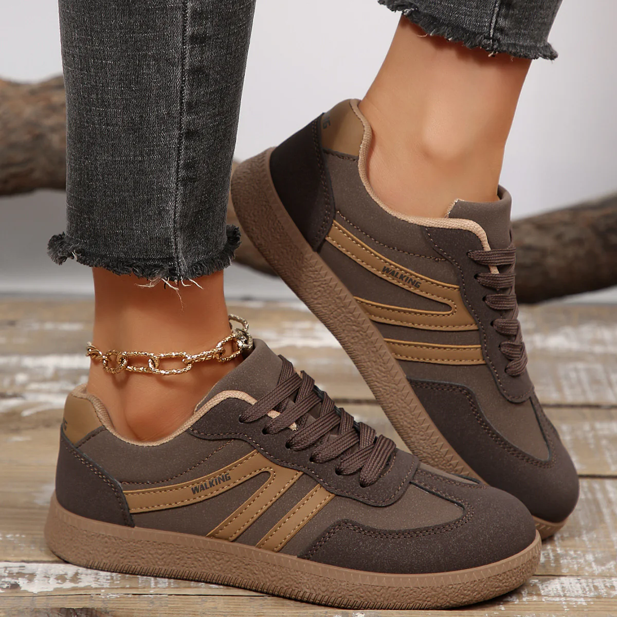 Damen Sportliche Sneakers mit rutschfester Sohle und weichem Innenfutter Heidi Mode