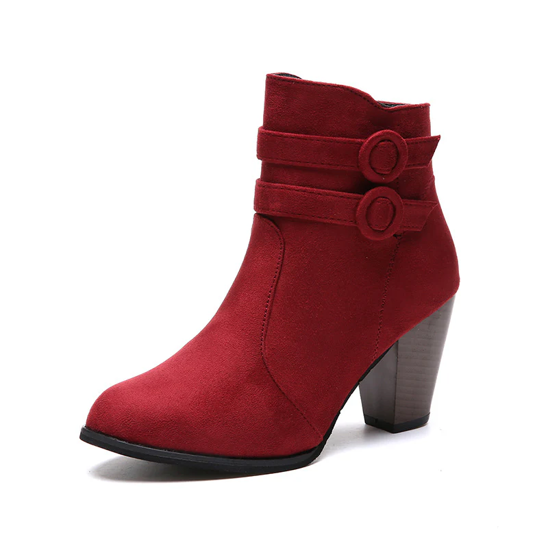 Damen Stiefeletten mit modischen Riemen und komfortablem Blockabsatz Heidi Mode - Image 7