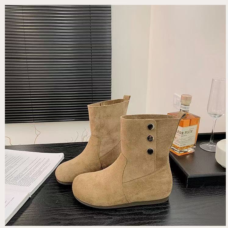 Damen Stylische Stiefeletten mit modischen Knopfdetails Heidi Mode