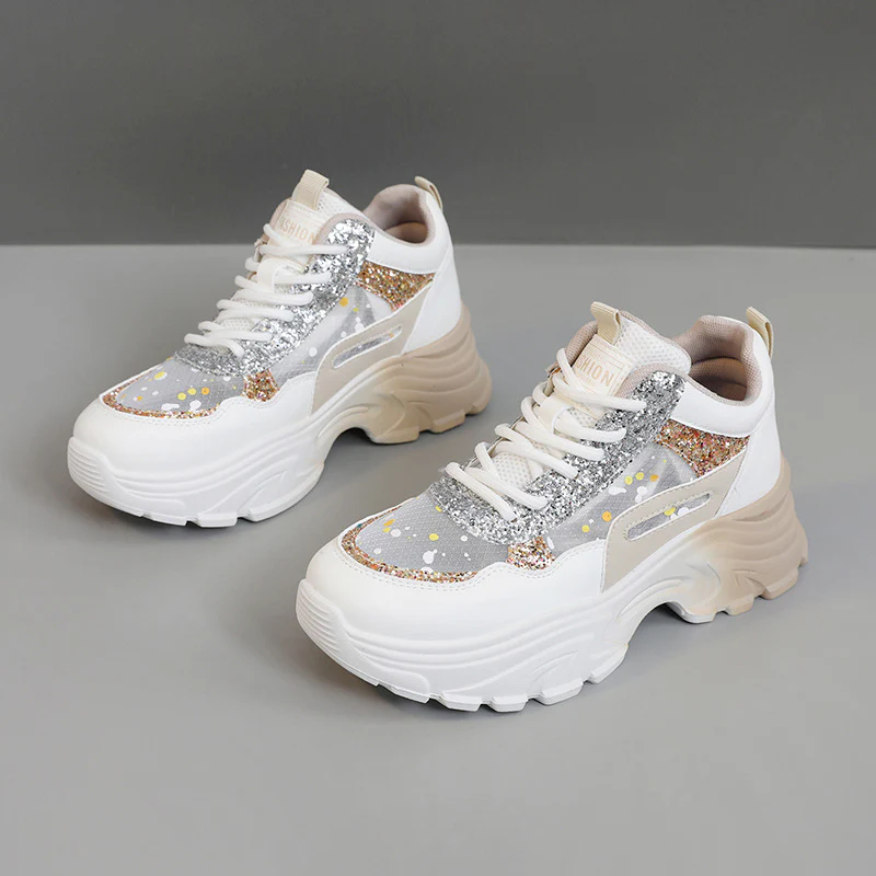 Damen Trendige Chunky Sneakers mit glitzernden Akzenten und ausgeprägtem Sohlenprofil Heidi Mode - Image 2