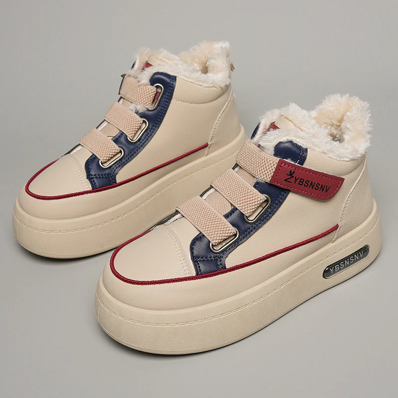 Damen Winterliche High-Top Sneakers mit bequemer Fleece-Wärmepolsterung und sportlichem Design Heidi Mode