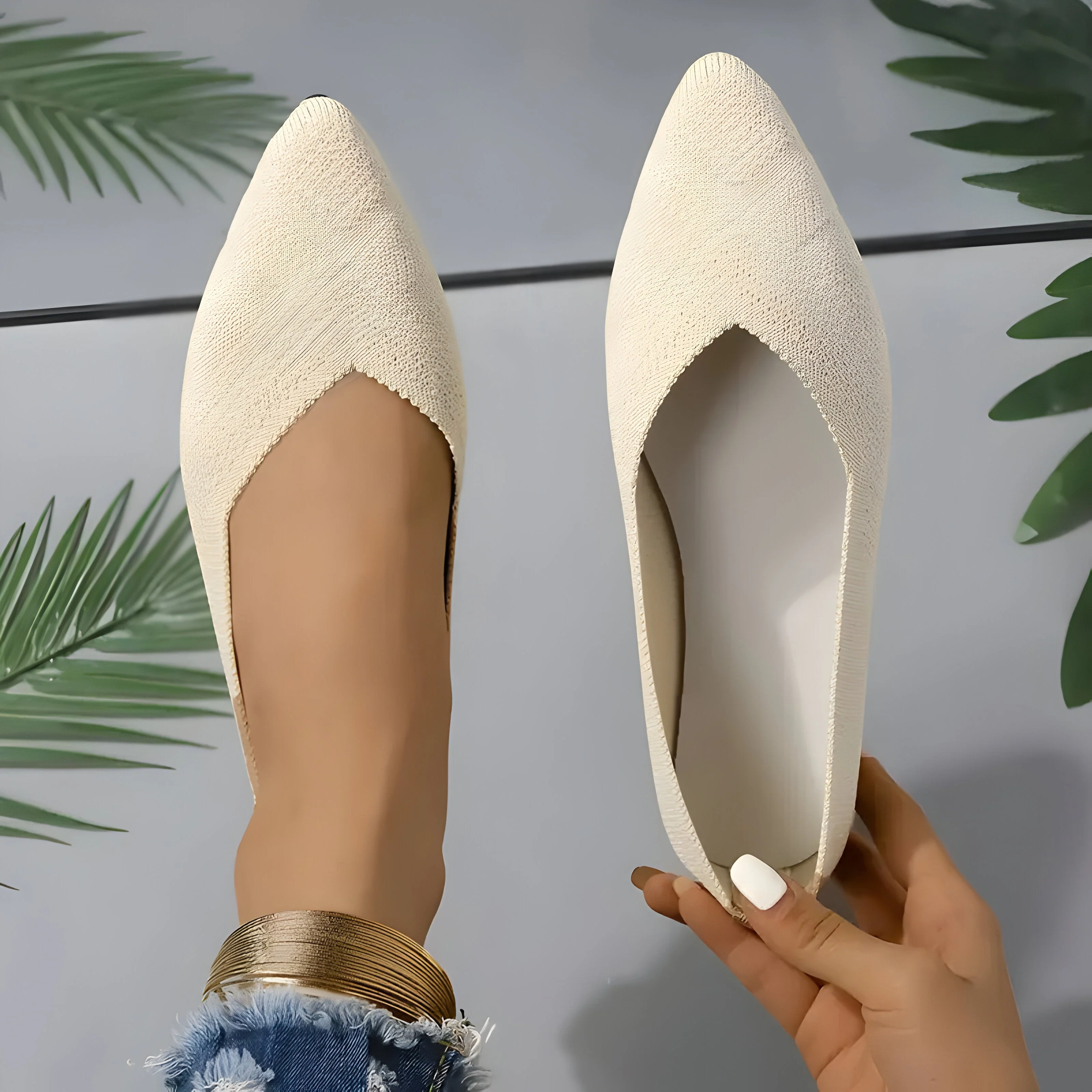 Laura | Flache Schuhe für Frauen aus Strick Heidi Mode