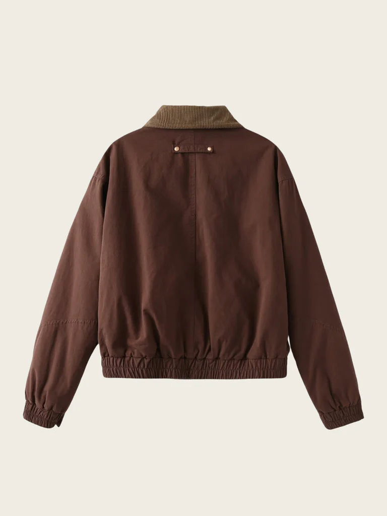 Heidi-Mode | Casual Bomberjacke Cord Kragen Reißverschluss Oberbekleidung
