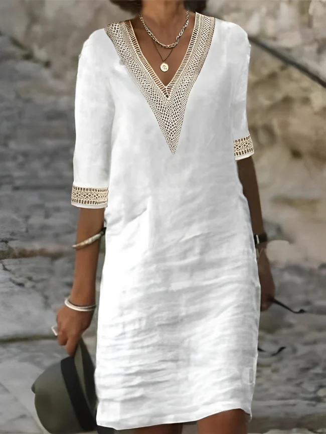 Heidi-Mode | Chic Baumwoll-Leinen-Kleid für Frauen