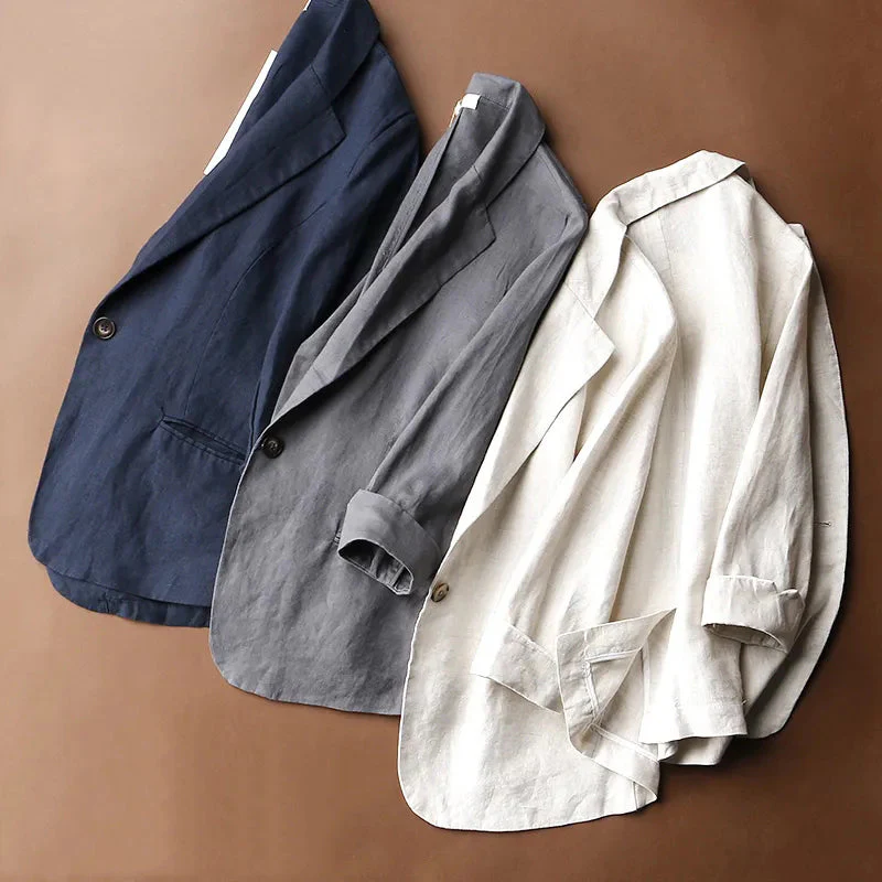 Heidi-Mode | Daly Chic Minimalist Leinen Blazer
