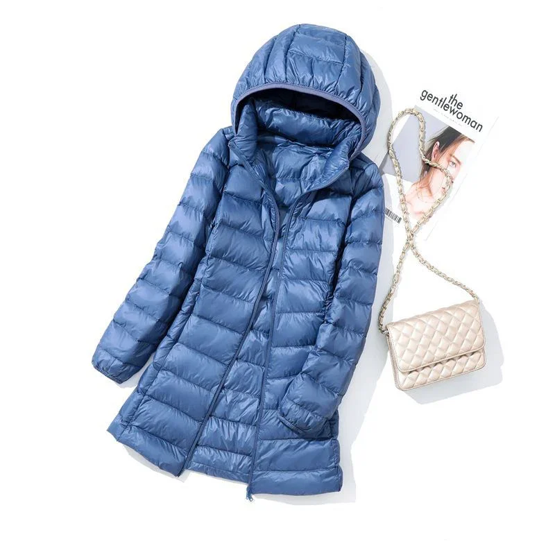 Heidi-Mode | Damen Tragbarer Puffer-Mantel mit Abnehmbarer Kapuze