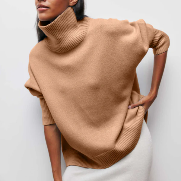 Heidi-Mode | Rollkragenpullover Oversized Fit Weiches Strickmaterial Gerippte Kanten