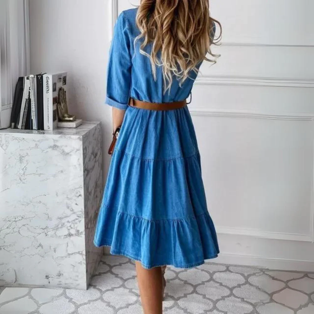 Heidi-Mode | Elegantes Denim-Kleid mit Gürtel