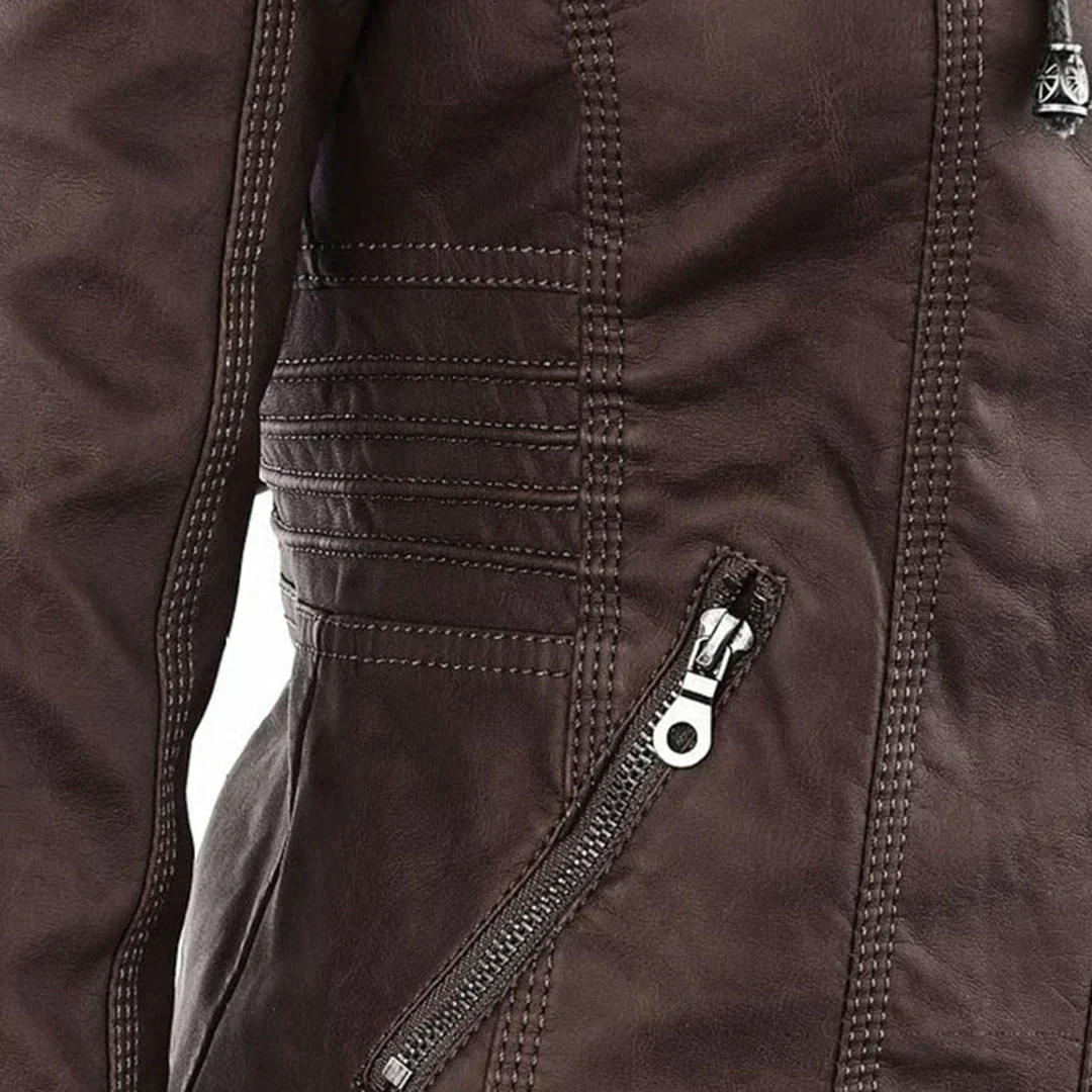Heidi-Mode | Elegantes Motorradjacke mit Kapuze Aus Hochwertigem Leder - Image 13