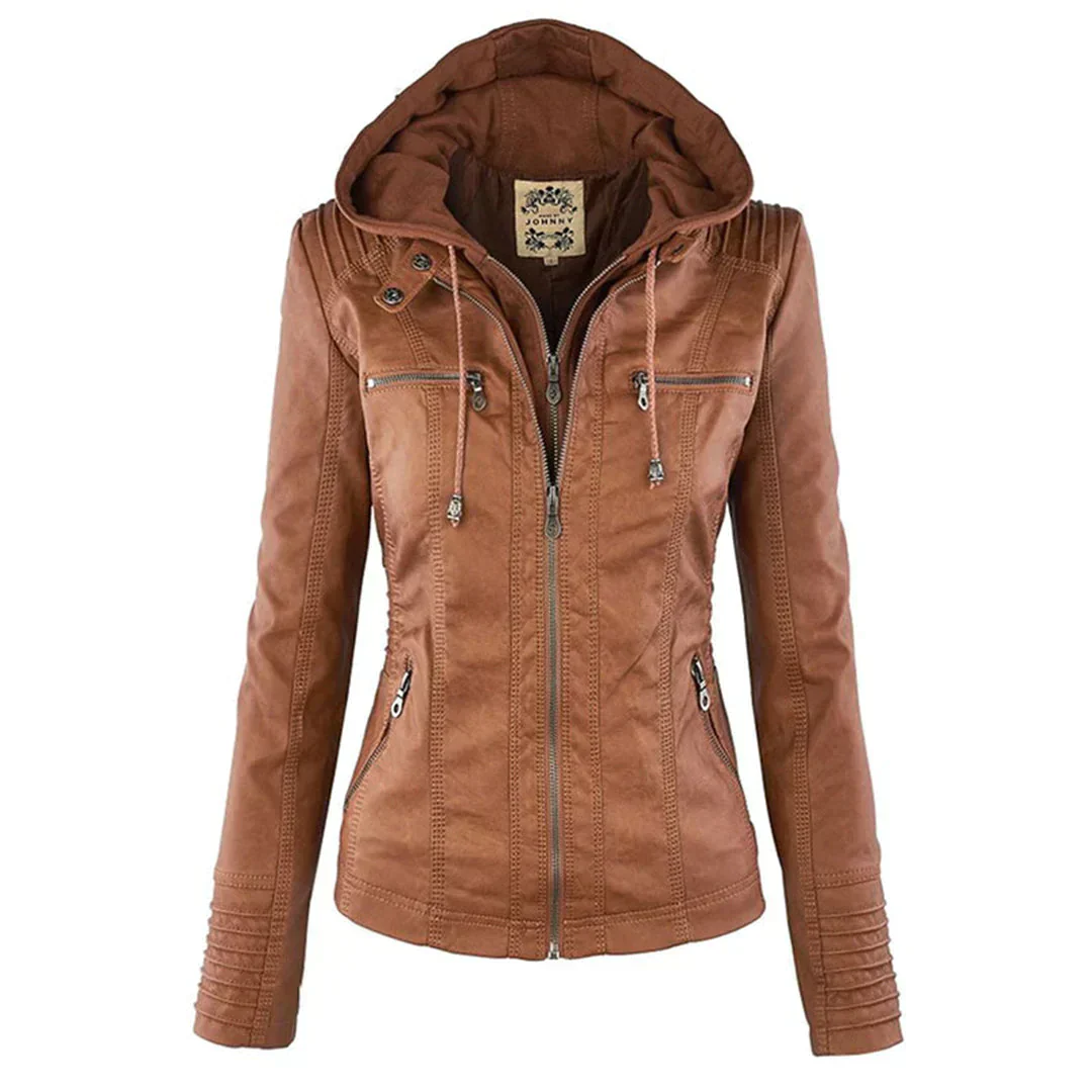 Heidi-Mode | Elegantes Motorradjacke mit Kapuze Aus Hochwertigem Leder - Image 21