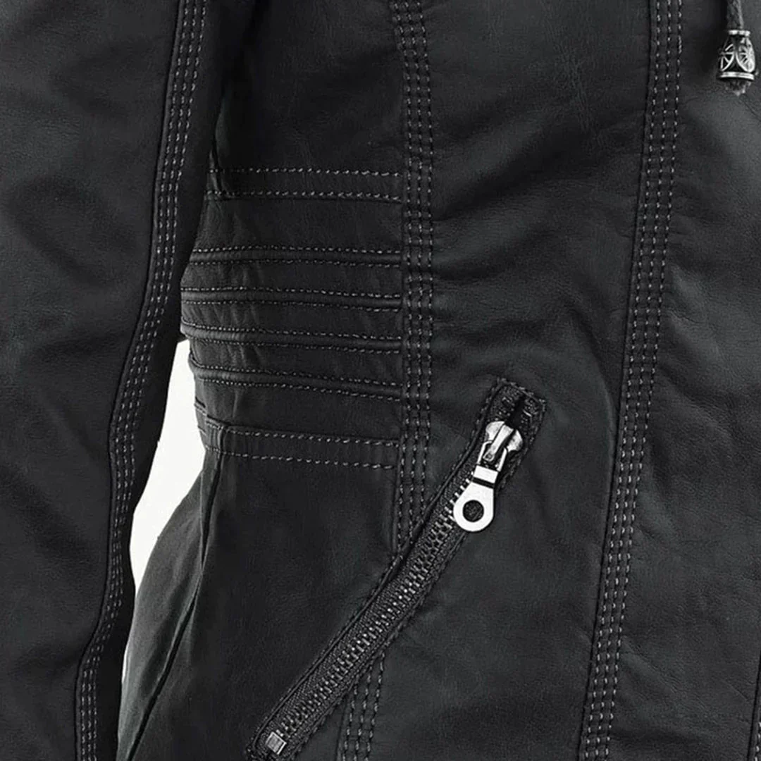 Heidi-Mode | Elegantes Motorradjacke mit Kapuze Aus Hochwertigem Leder - Image 3