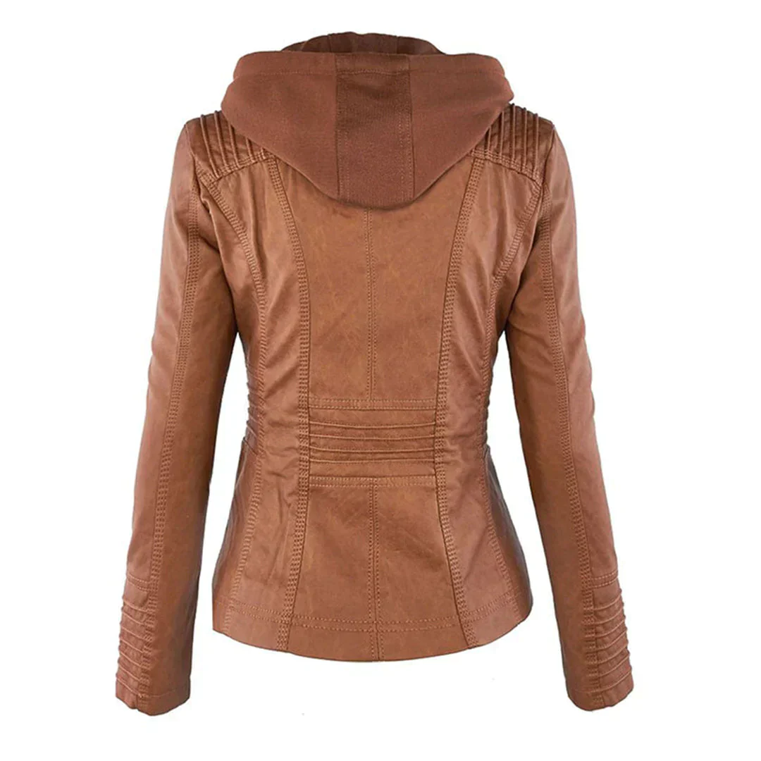 Heidi-Mode | Elegantes Motorradjacke mit Kapuze Aus Hochwertigem Leder - Image 8