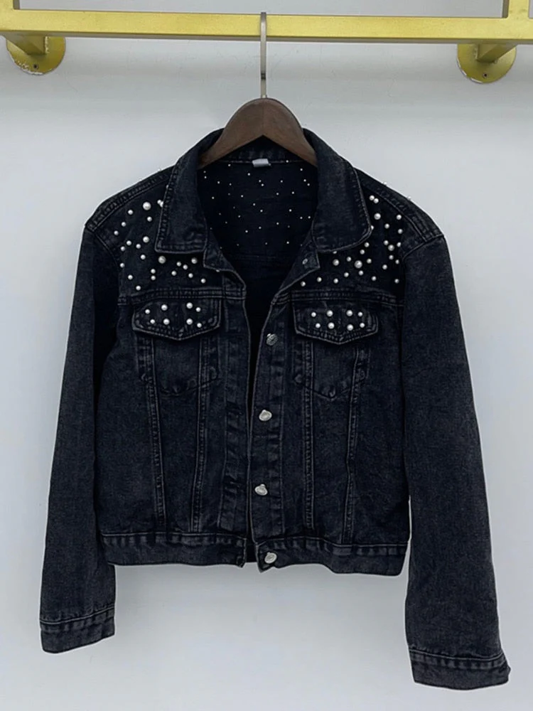 Heidi-Mode | Exklusive Lina Jeansjacke Denim-Liebling mit Stilvoller Perlenverzierung - Image 6