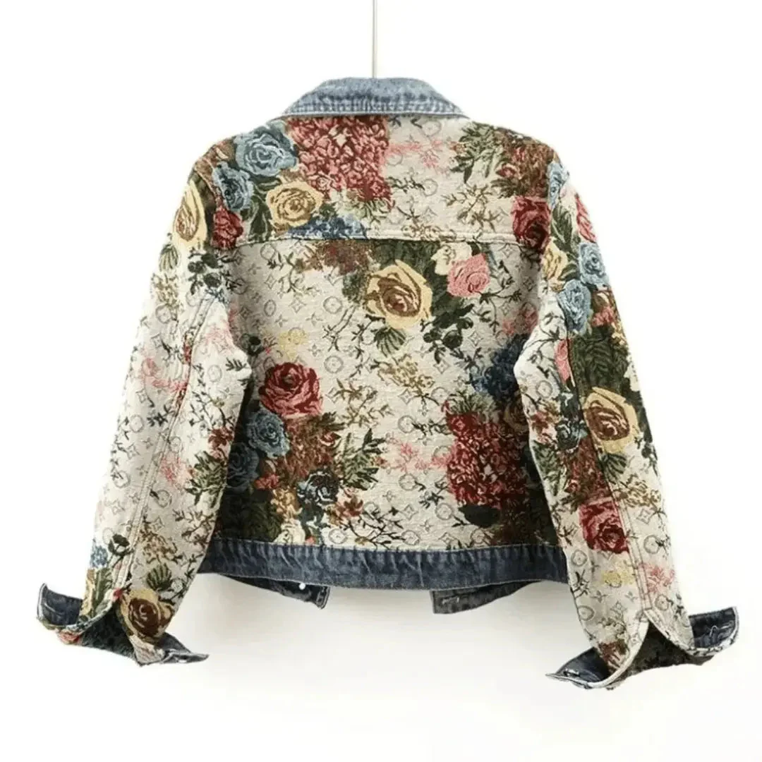 Heidi-Mode | Floral Denim Jacke