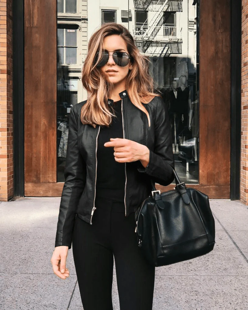Heidi-Mode | Jacke Damen Slim Fit Lederjacke Damen Perfekt für Den Herbst Trendy & Lässig