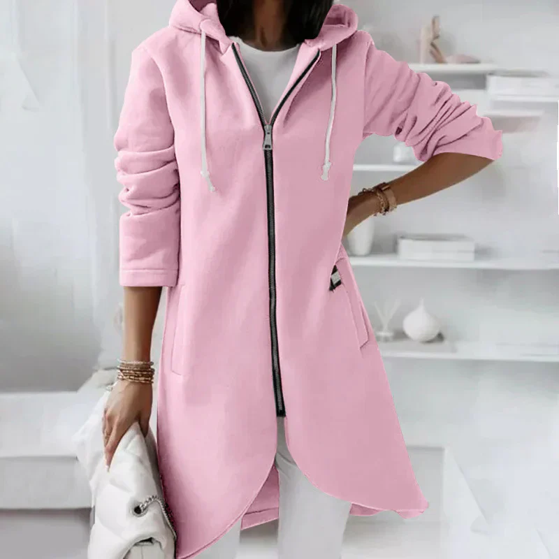 Heidi-Mode | Lange Kapuzenjacke mit Reißverschluss