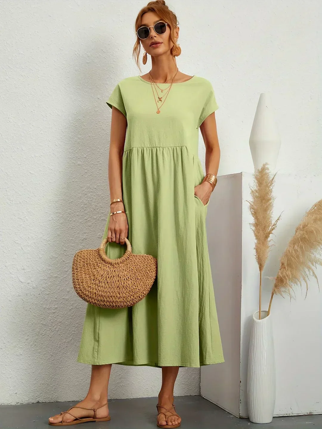 Heidi-Mode | Casual Elegant Baumwolle und Leinenkleid - Image 13