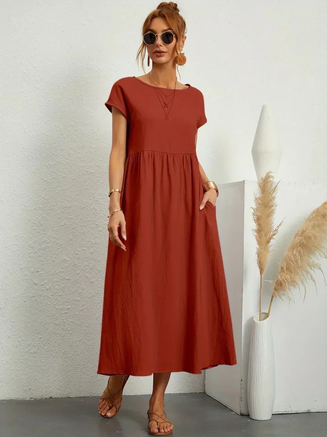Heidi-Mode | Casual Elegant Baumwolle und Leinenkleid - Image 31