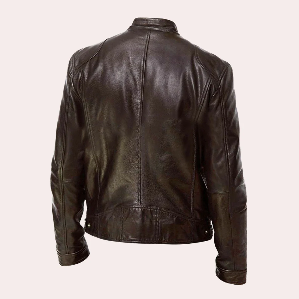 Heidi-Mode | Herren Lederjacke - Biker Stil mit Stehkragen