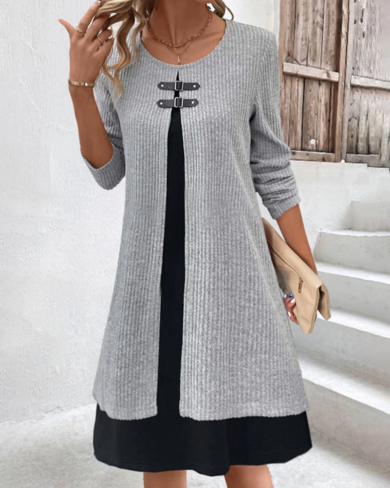 Heidi-Mode | Rippenkleid mit Langen Ärmeln
