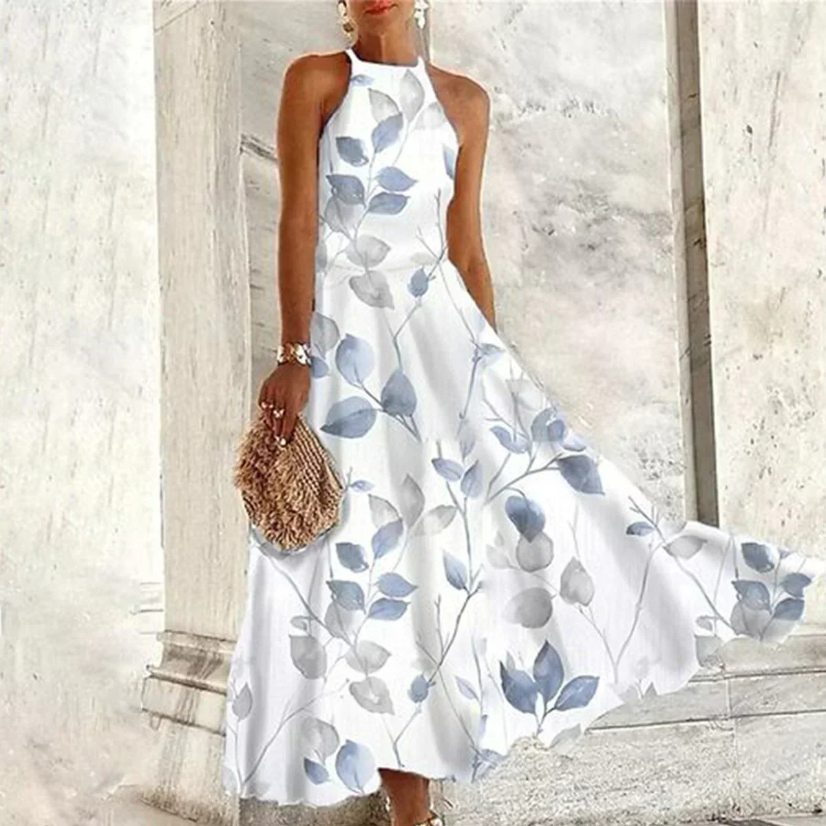 Heidi-Mode | Ärmelloses Maxikleid mit Halter