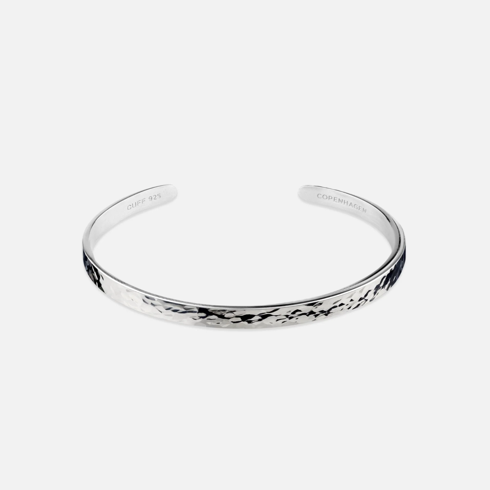 Heidi-Mode | Schlankes Silberarmband mit Gehämmertem Muster für Herren