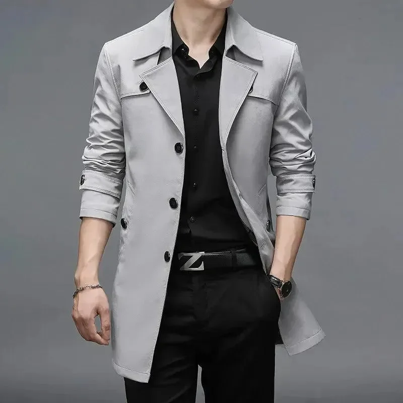Heidi-Mode | Slim Fit Einreiher Herren Trenchcoat - Image 10
