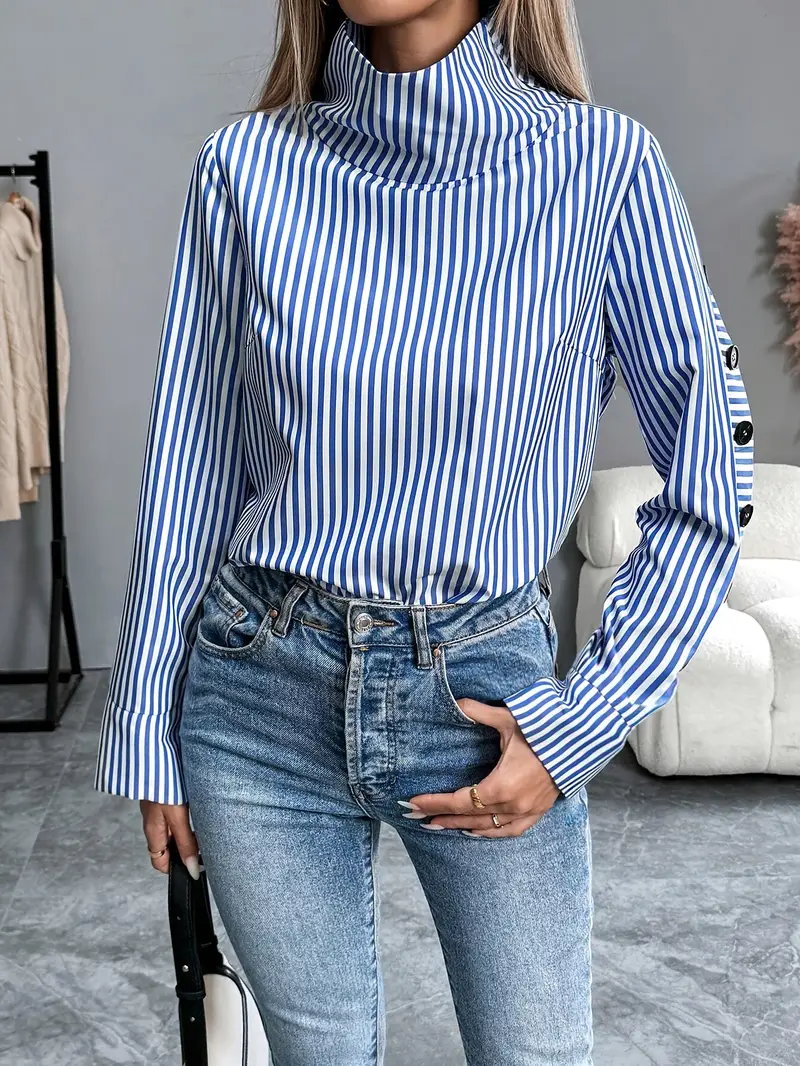 Heidi-Mode | Stylische Gestreifte Bluse Aus Baumwolle