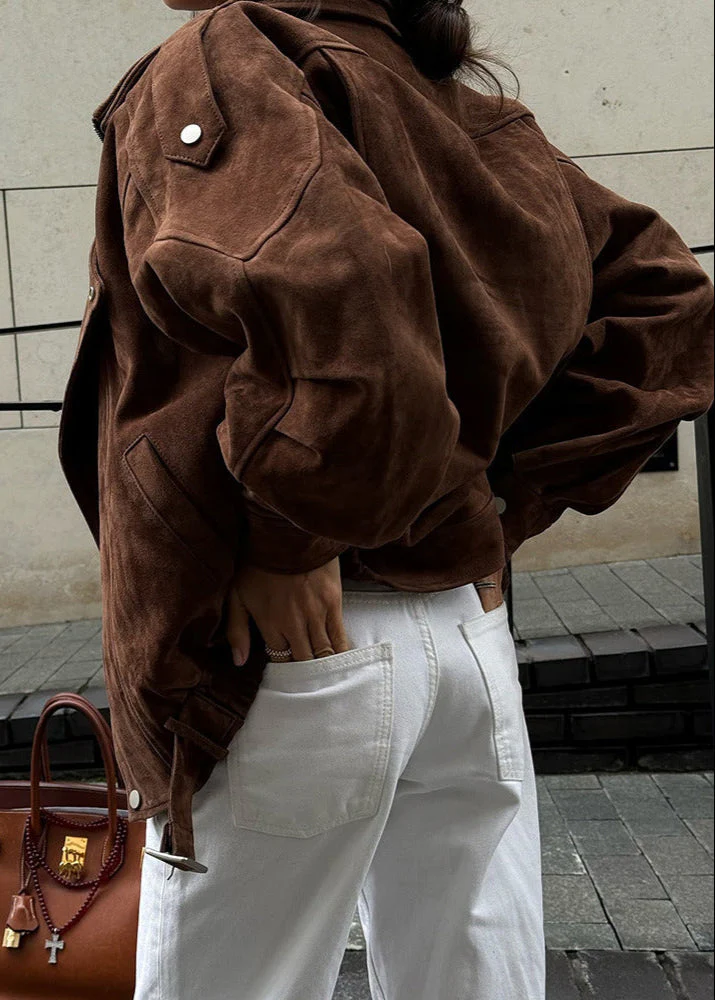 Heidi-Mode | Wildleder Moto Bomberjacke