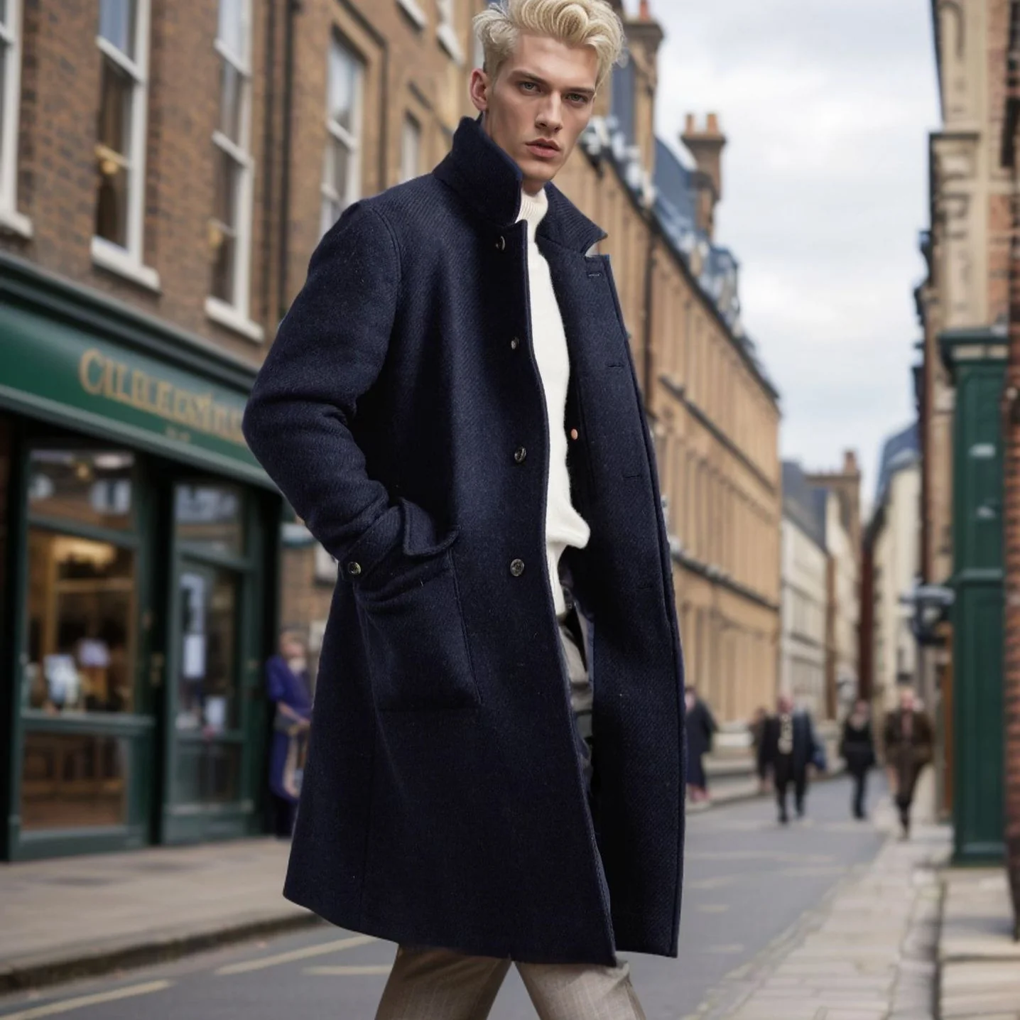 Herren eleganter Wool Peacoat Heidi-Mode