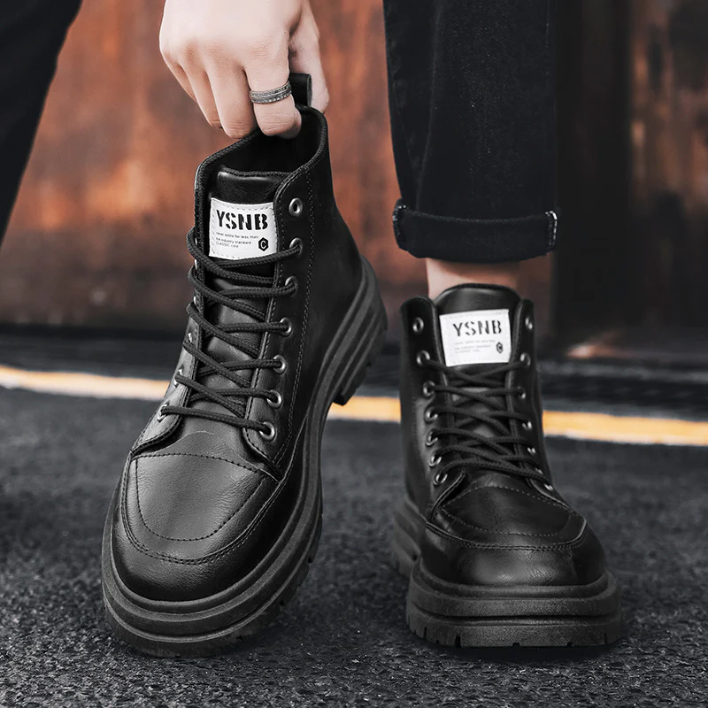 Herren hohe Stiefel mit robustem Obermaterial und griffiger Profilsohle Heidi Mode - Image 4