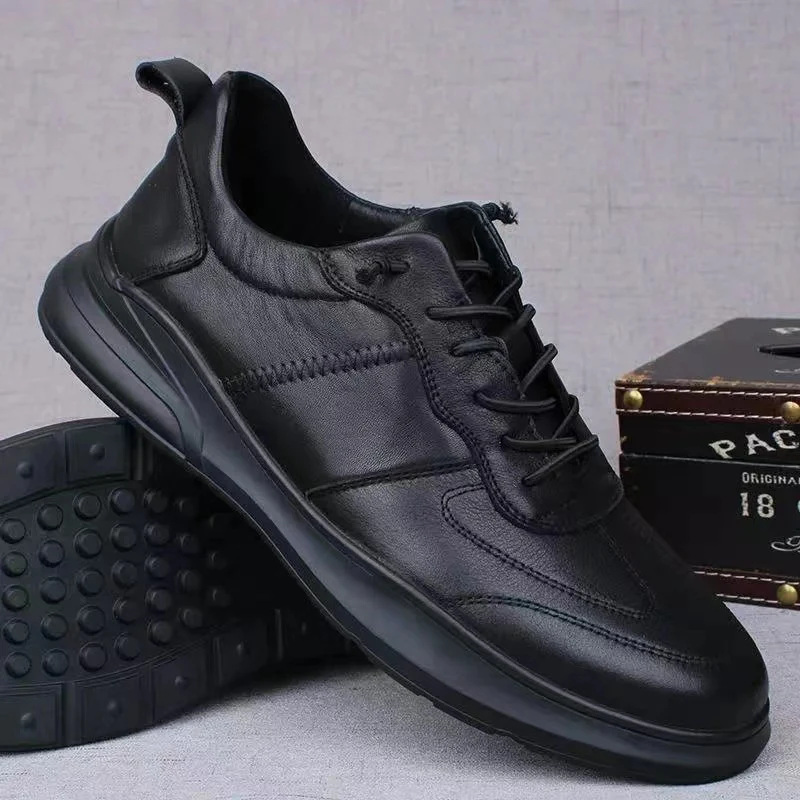 Herren Komfortable Leder Sneakers Heidi Mode
