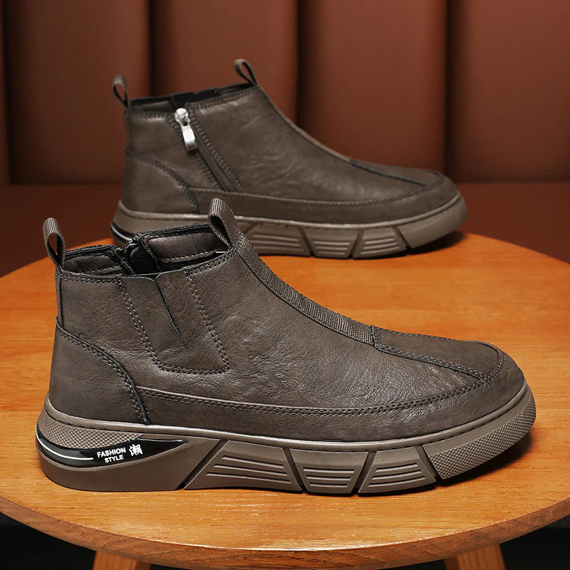Herren Modische Stiefeletten mit seitlichem Reißverschluss und rutschfester Sohle Heidi Mode