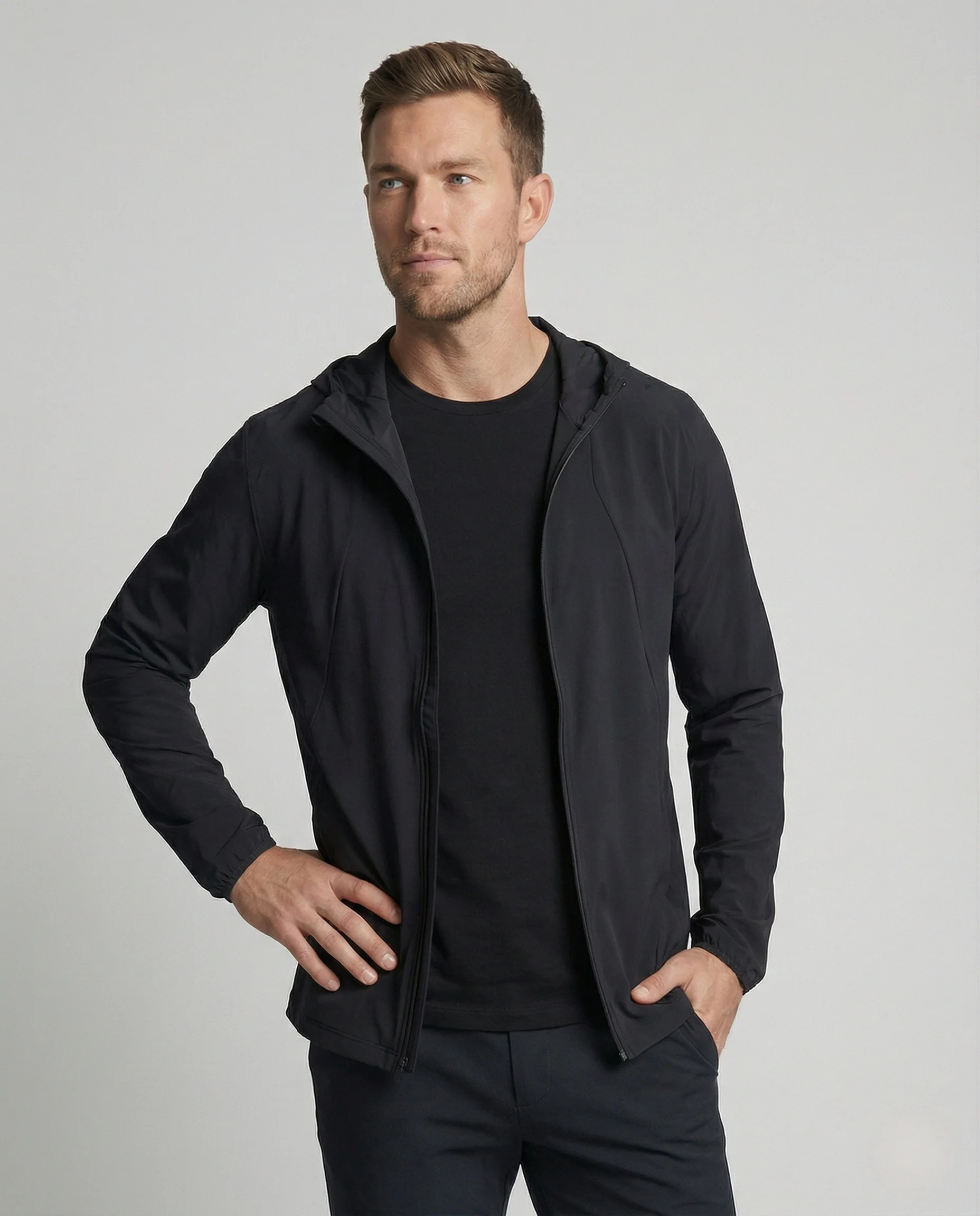 Herren Wasserabweisende Trainingsjacke mit Kapuze